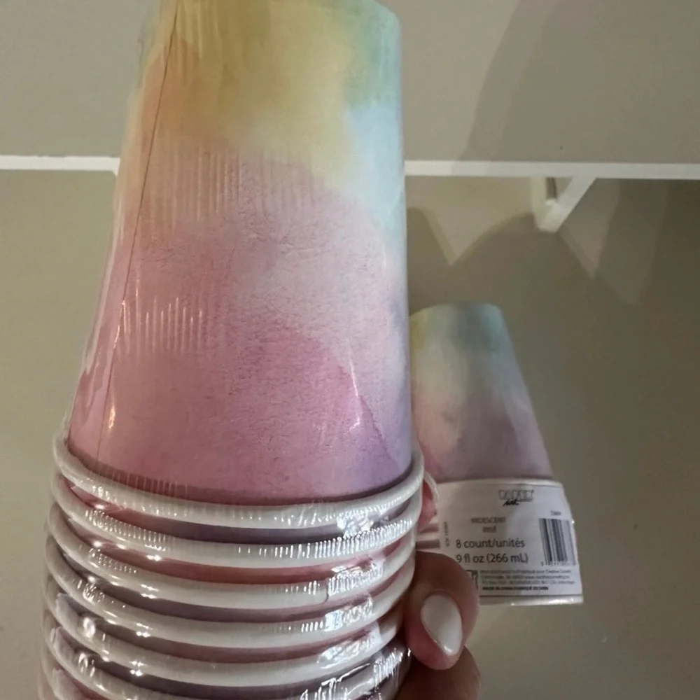 Iridescent Party Cups - Pink and Yellow